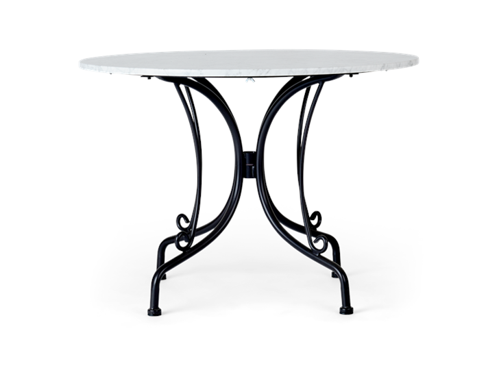 Boscombe 4 Seater Table, Black & marble_front