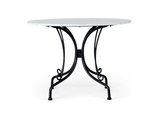 Boscombe 4 Seater Table, Black & marble_front