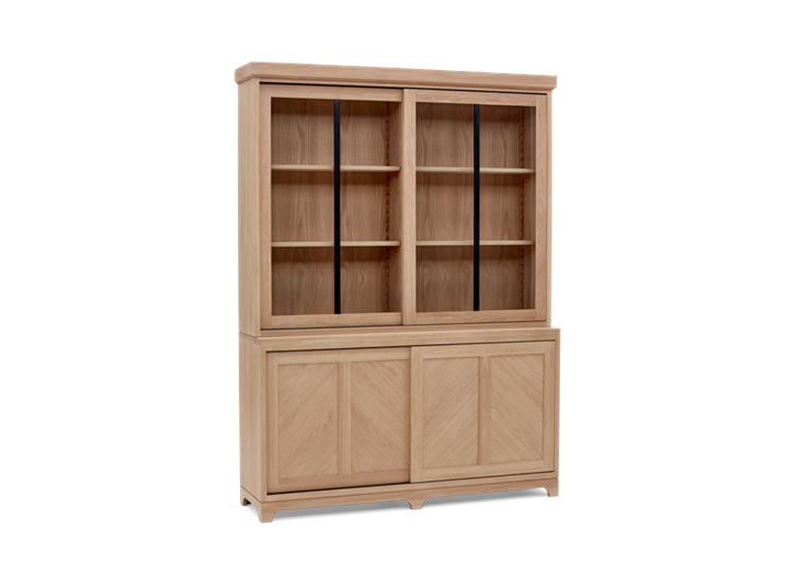Holborn 5ft Glazed Dresser Natral Oak 005