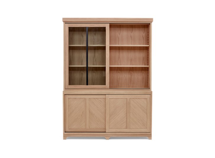Holborn 5ft Glazed Dresser Natral Oak 004