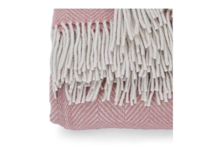 Cotswold Herringbone Throw Old Rose_Edge Detail