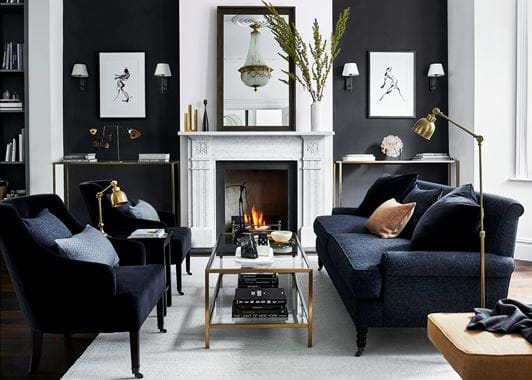 Amelia George fireplace Ravenhead mirror