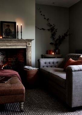 Lottie sofa fireside with Milo