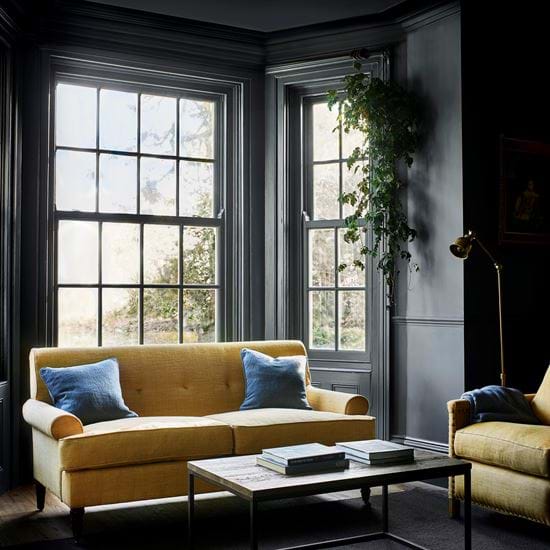 George sofa in bay window
