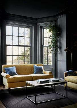 George sofa in bay window