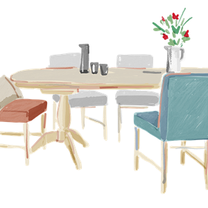 Dining illustrations - Henley table and chairs 6 Seater