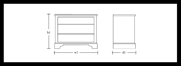 Chichester 3ft Open Bookcase_dims