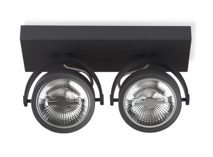 AR111 Surface Mounted Fixture Double Black 0