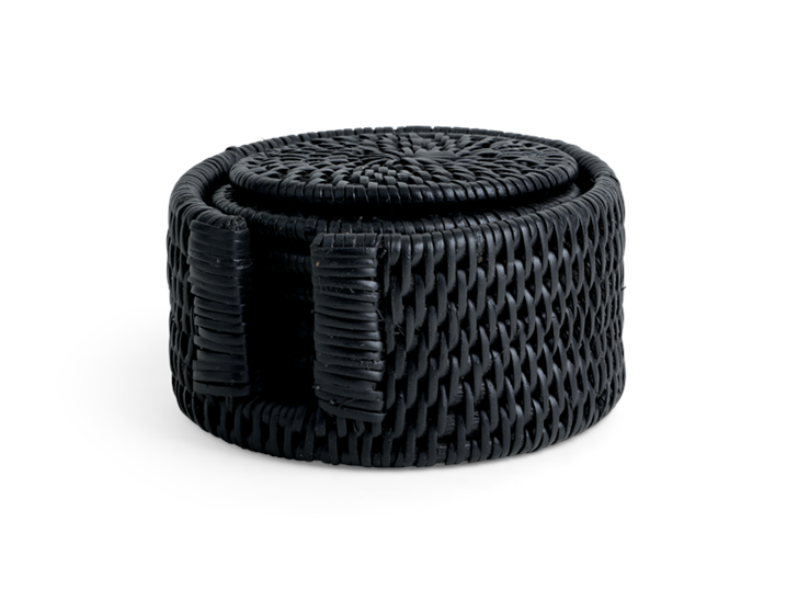 Ashcroft Round Coasters Set of 6 Charcoal_Stack Closed