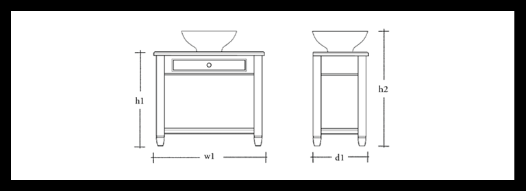 Chichester Countertop Open Washstand