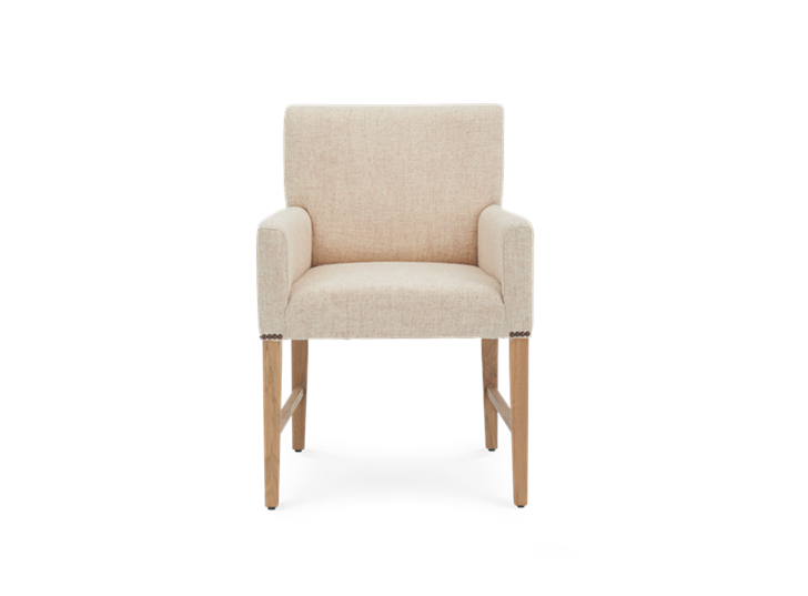 Shoreditch Carver Chair_Harris Tweed_Vintage Oak Legs_Front