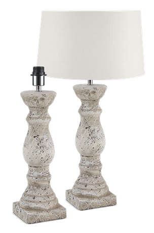 Hanley Tall Pillar Concrete Lamp Stand & Shade