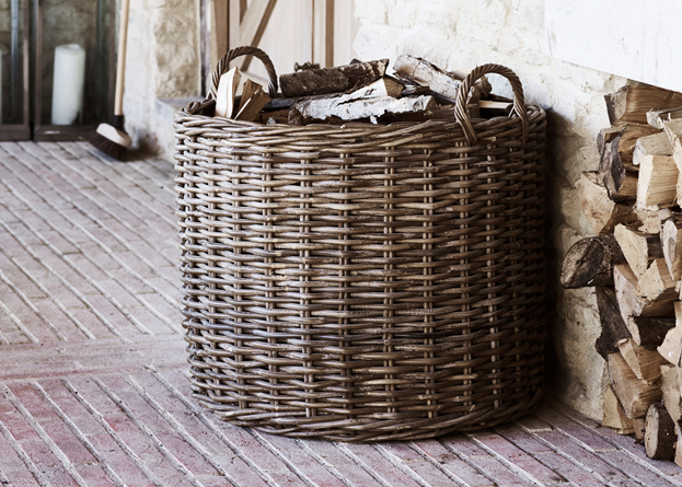 Somerton large round log basket