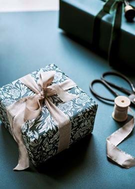 Winterberry wrapped gift with bow