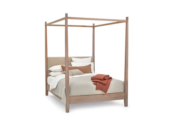 Wardley King Four Poster Chalked Oak Holkam Sand Styled 3Q