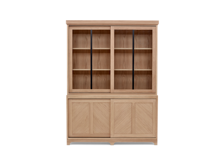 Holborn 5ft Glazed Dresser Natral Oak 001