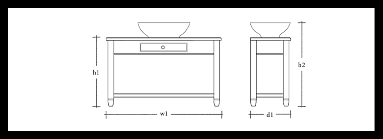 Chichester Large Countertop Open Washstand