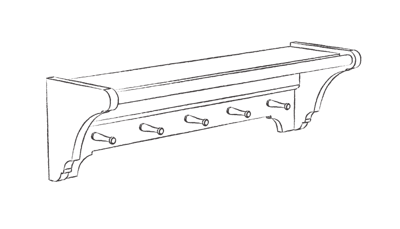 CHIK-LAU-SHELF-960 960 laundry shelf - 5 pegs