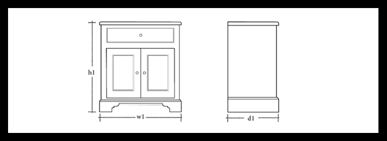 Chichester 3ft Sideboard dims