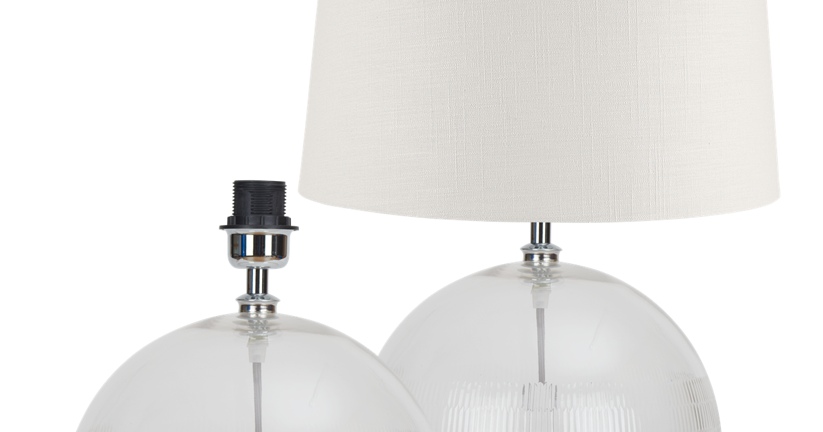 Neve Glass Lamp Base UK | Ball Shaped Lamp Base | Neptune