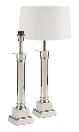 Imperial Nickel Column Lamp & Shade