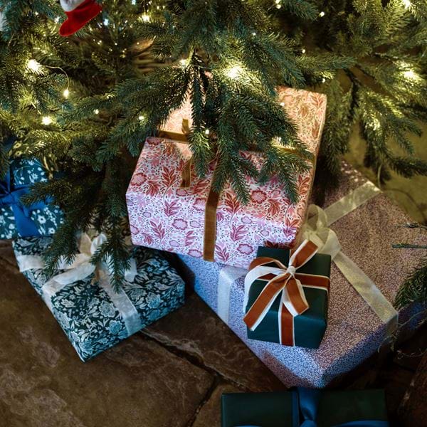 Christmas tree and pepperberry gift wrap