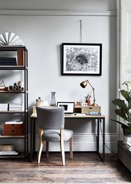Home Office Carter Desk & Brompton Brass Lamp