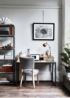 Home Office Carter Desk & Brompton Brass Lamp 