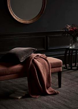 Rupert Stool in Walnut Room with Mirror