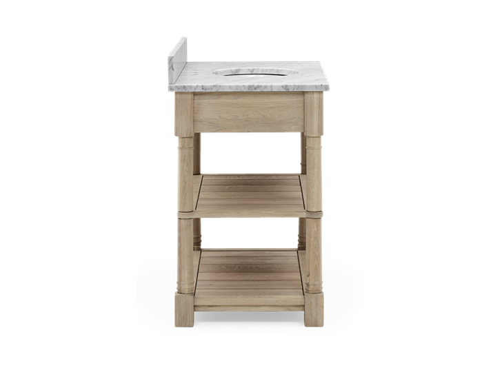 Edinburgh 1000 Undermount Open Washstand With Basin-VO-Vintage Oak Side