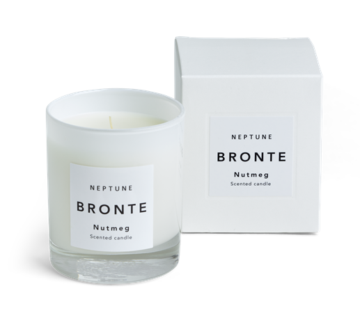 Bronte Nutmeg Scented Candle, White Box