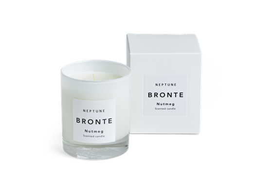Bronte Nutmeg Scented Candle, White Box