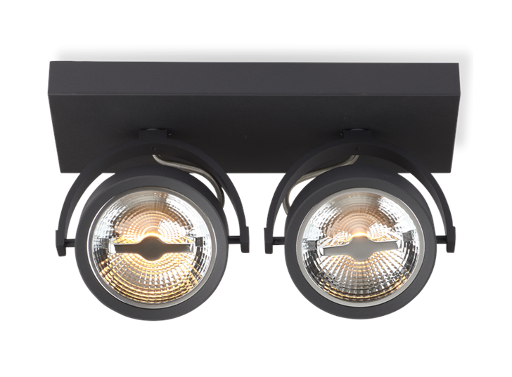 AR111 Surface Mounted Fixture Double Black 1