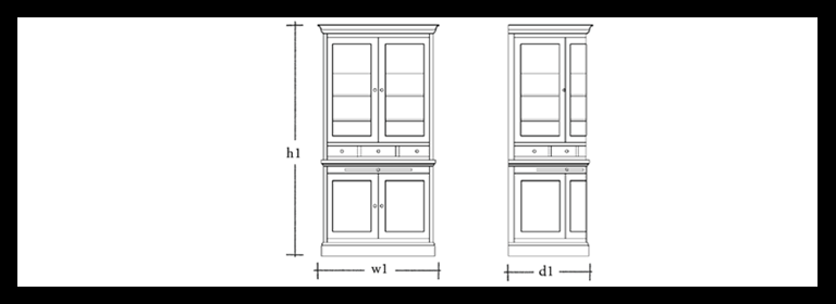 Henley Curved Glazed Rack Dresser