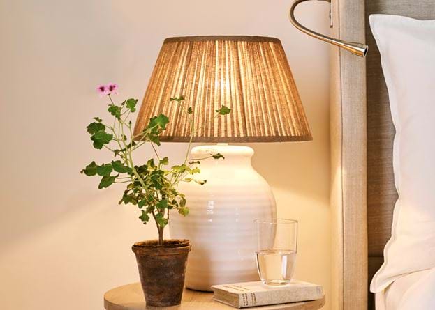 Corinium Table Lamp with Henry Gathered Lampshade
