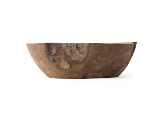 Stanton teak round bowl, Medium, side