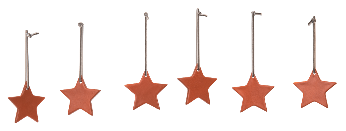 Jasmine hanging stars, small, set of 6 - front