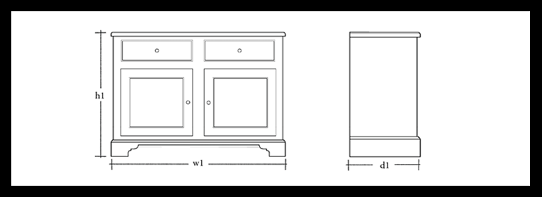 Chichester 4ft Sideboard dims_v2