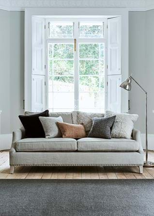 Grace scatter cushion Harris Tweed on sofa