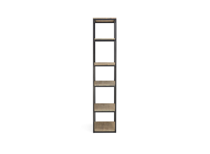 Carter 70 Bookcase Black Steel _ Dark Vintage Oak Side copy