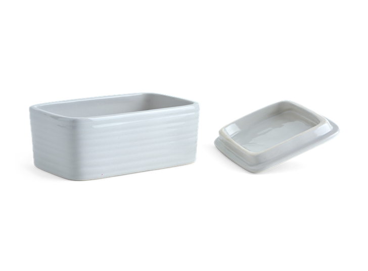 Lewes Butter Dish Grey_3Quarter Lid Off