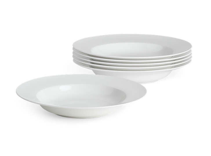 Fenton Soup Plate Set of 6 White_Stack