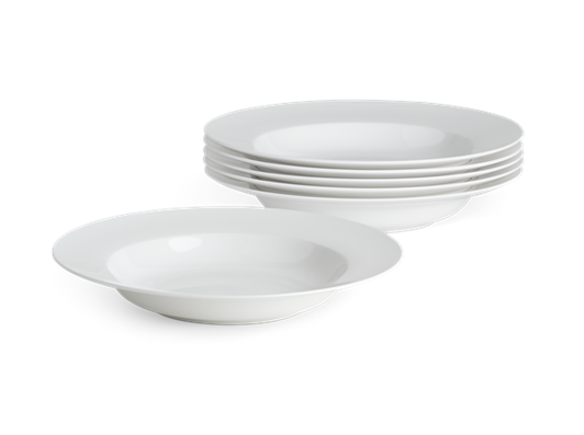 Fenton Soup Plate Set of 6 White_Stack