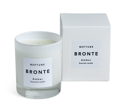 Bronte Amber Scented Candle, White Box